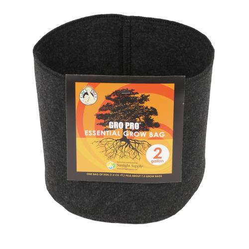 Gro Pro Essential Round Fabric Pots - Black