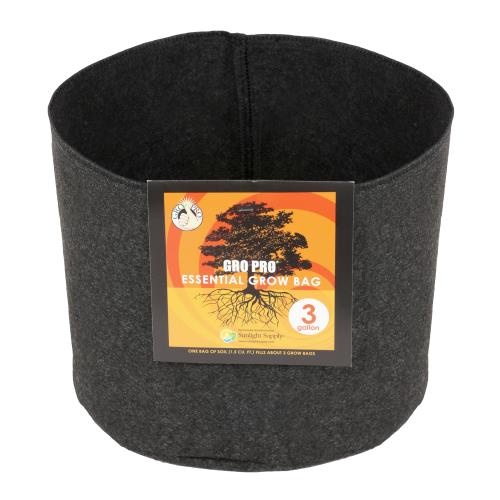 Gro Pro Essential Round Fabric Pots - Black