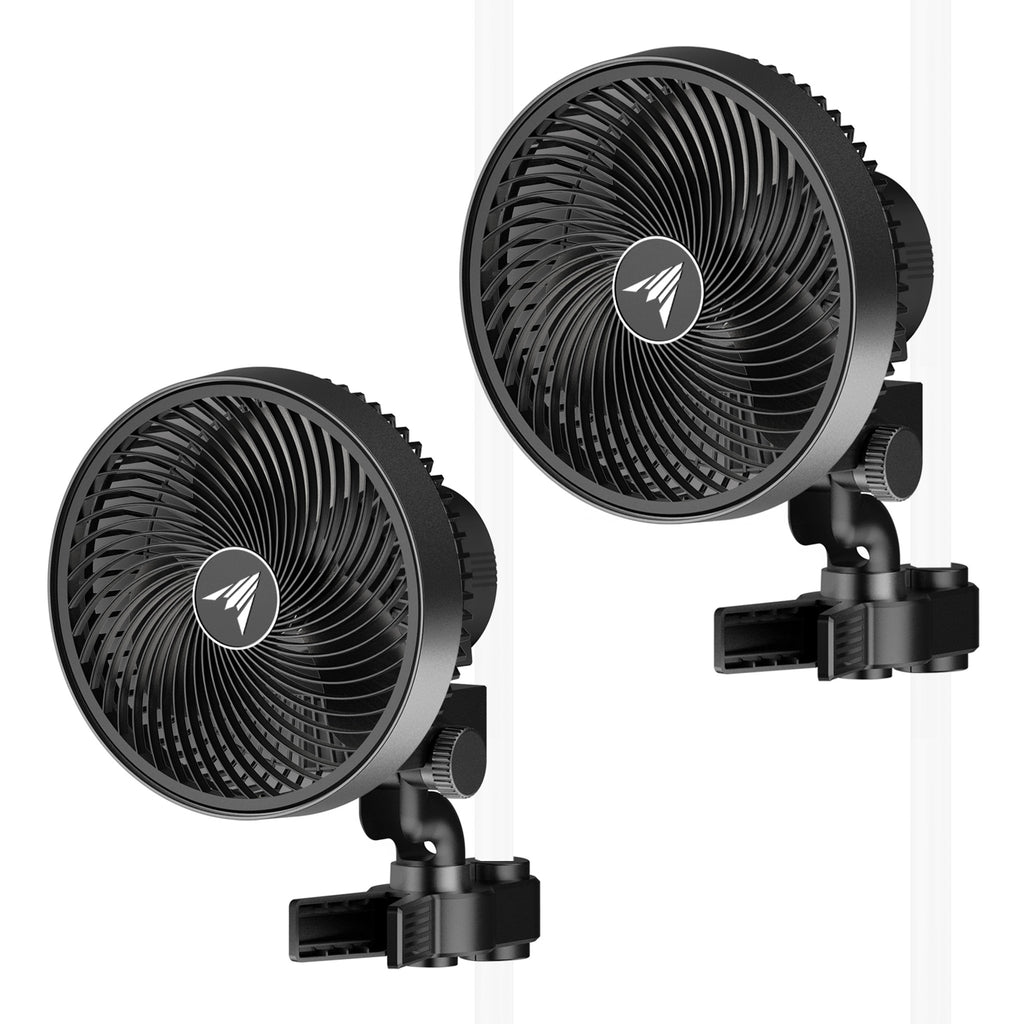 AC Infinity Cloudray S6 Clip Fan with Auto Oscillation - 2 Pack