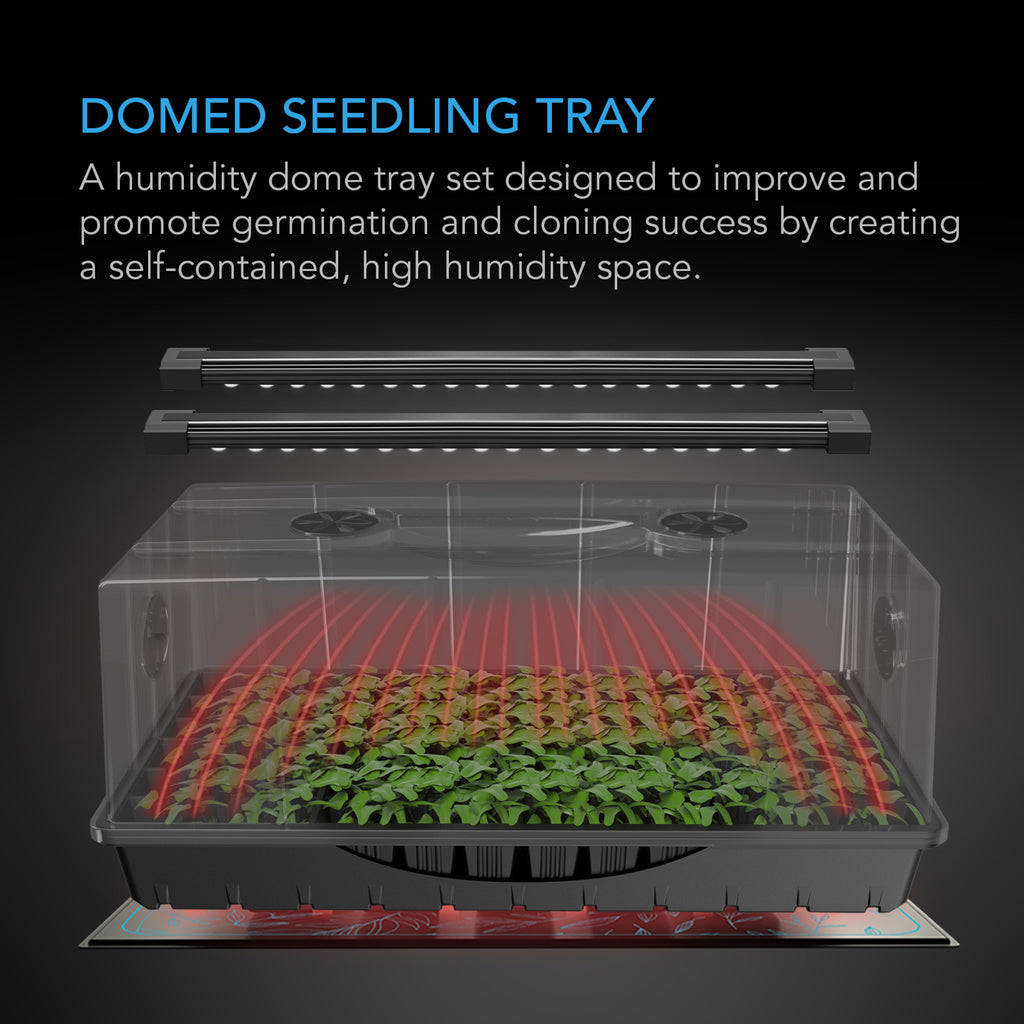 AC Infinity Germination kit w/ LED grow light & seedling mat 6X12 CELL TRAY