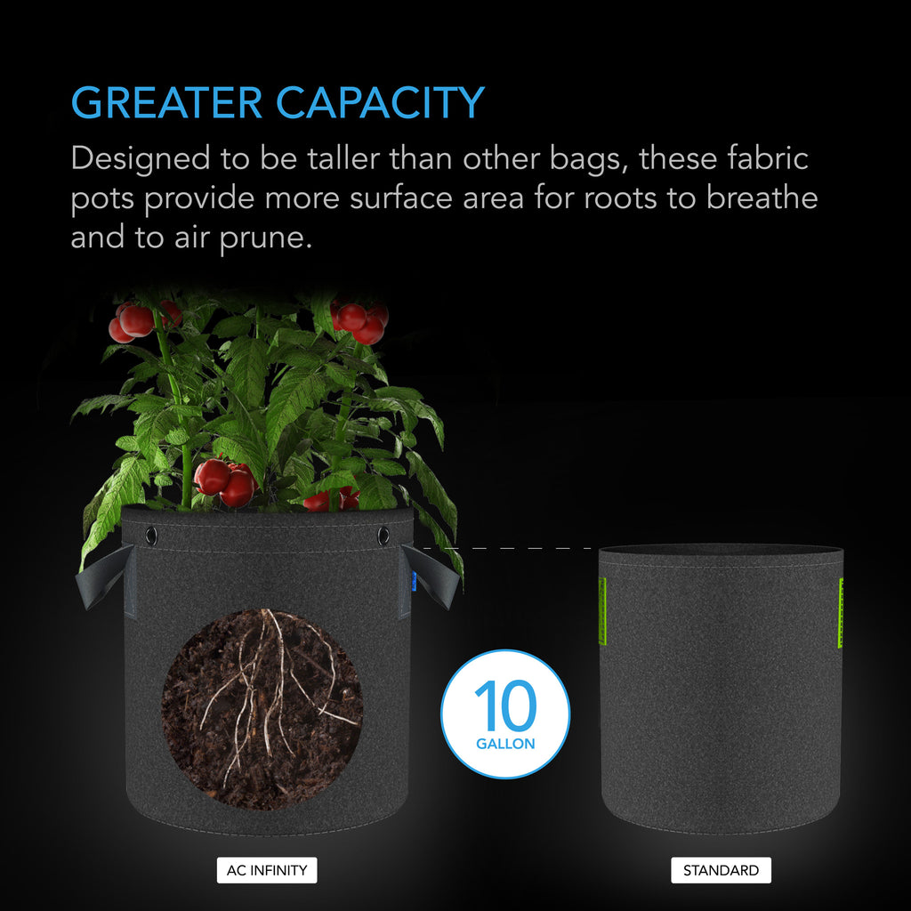 AC Infinity Heavy Duty Fabric Pots 10 gallon - 5 pack