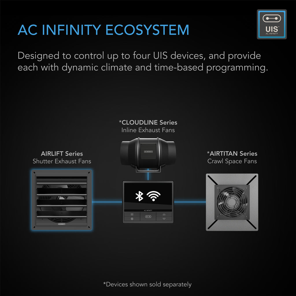 AC Infinity T12 Shutter Exhaust Ventilation Fan 12"