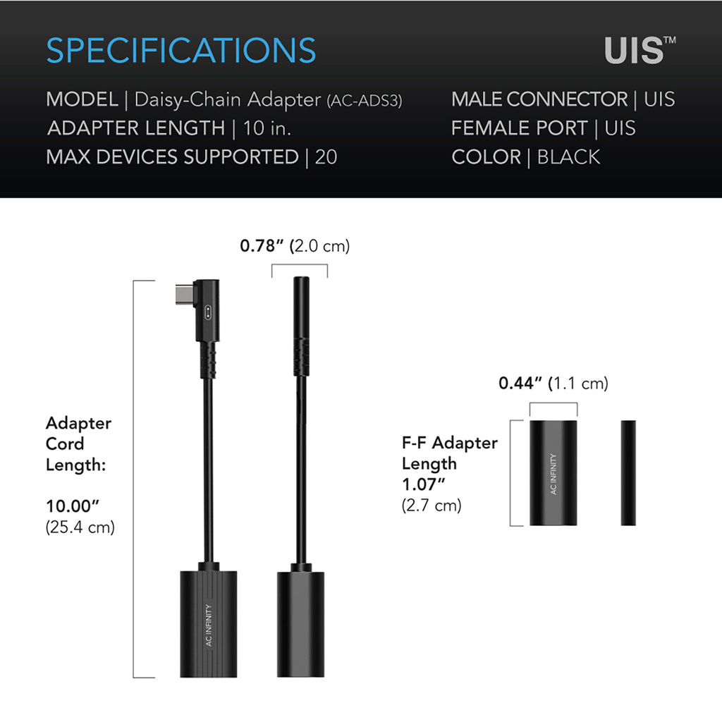 AC Infinity UIS 2-in-1 splitter daisy-chain adapter