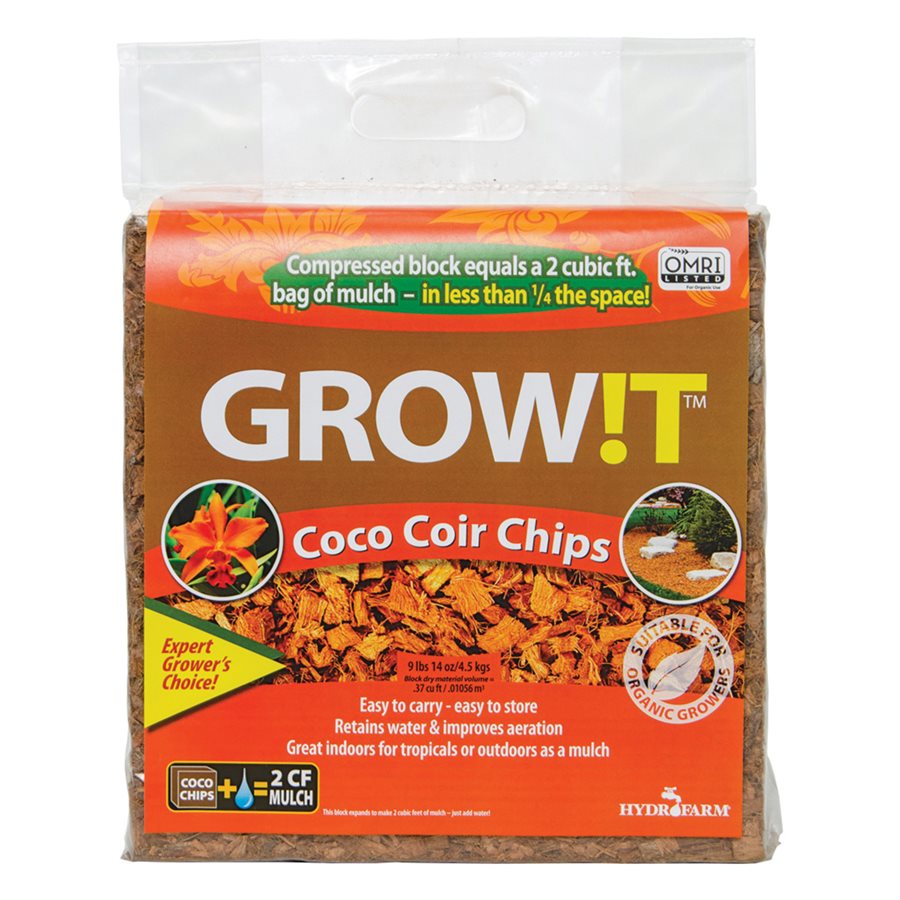 GROW!T Coco Coir Chip Brick - 2cuft