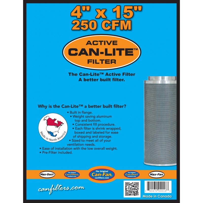 Can-Fan Can-Lite Carbon Filter 4" x 15" / 250 CFM
