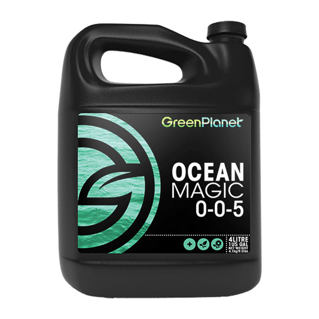 Green Planet Nutrients OCEAN MAGIC is an all-natural marine algae extract plant food. Ocean Magic can be used in foliar feeding or direct root feeding.