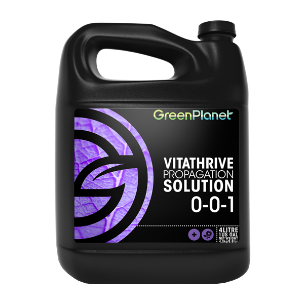 Green Planet Nutrients Vitathrive Vitathrive Propagation Solution is our comprehensive additive blend of vitamins and minerals formulated for the vegetative stage of plant growth. It is designed to reinforce plant health and support essential functions.